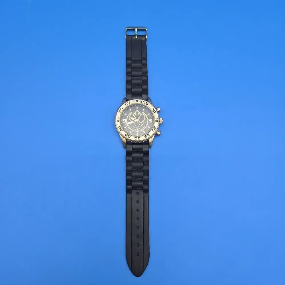 Star Wars Rebel Alliance Watch Men 40mm Brass Tone Black Accutime New Battery